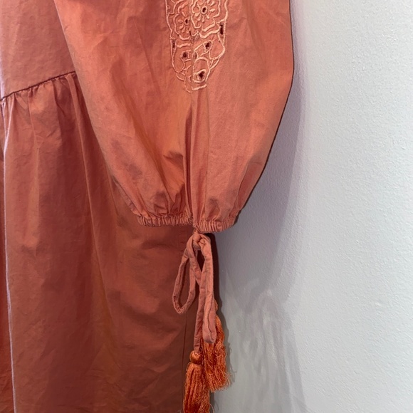 L' Artlier d Paris Boho Salmon Dress with lots of detail Size Small - Picture 3 of 7